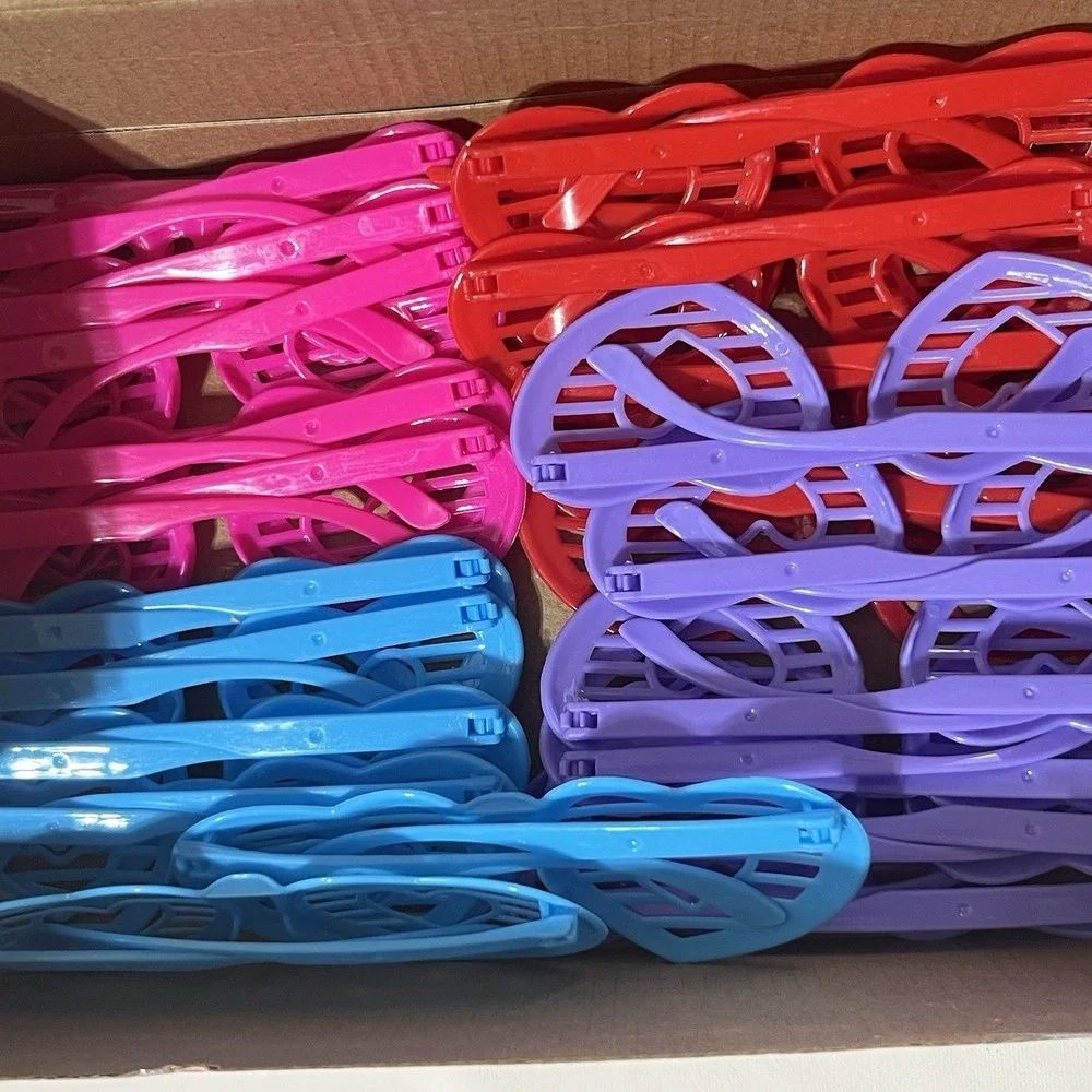 Teacher Valentine Classroom Party Supply Lot 24 Sets Glasses Pencil Eraser Ribbo